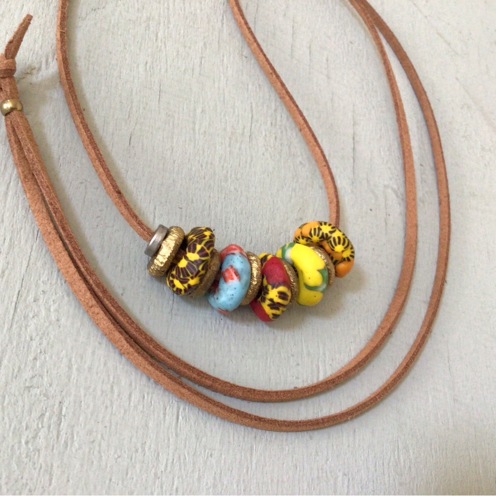 New Suede Cord Unique Necklace - Picture 2 of 7